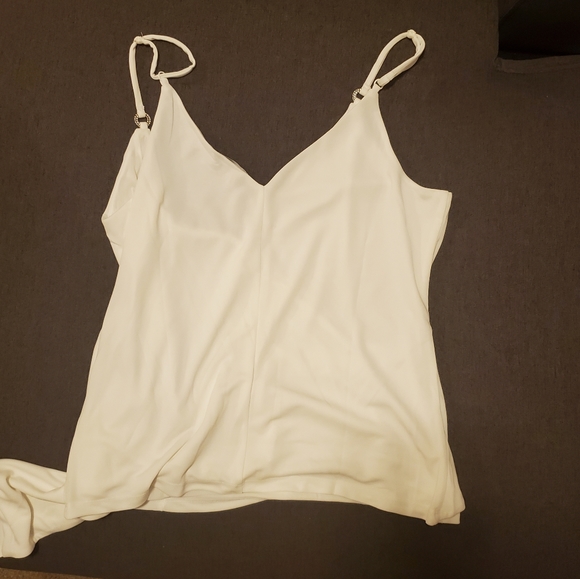 NWT INC Twisted Tie Front White Tank Top - Picture 6 of 8